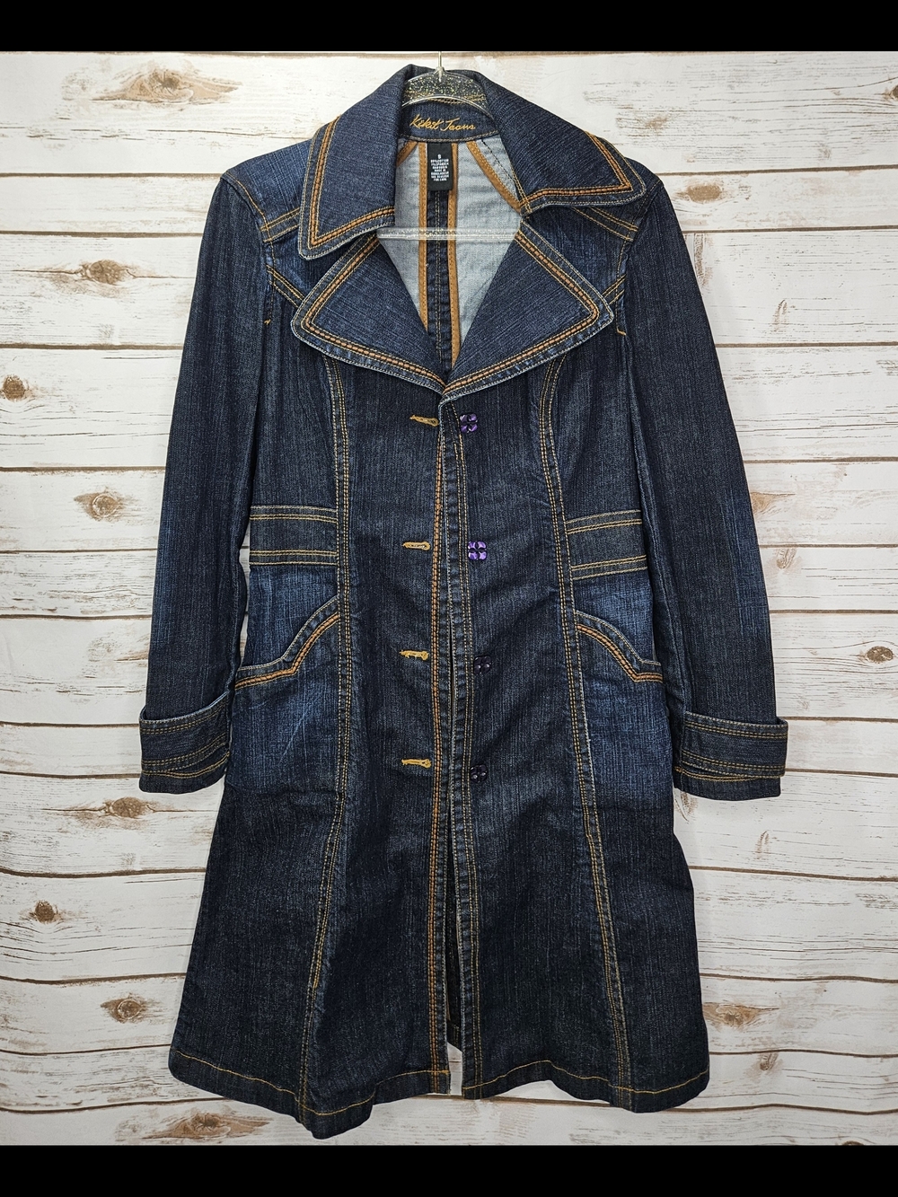 Robert Graham Women's Dark Indigo Denim Trench Coat
